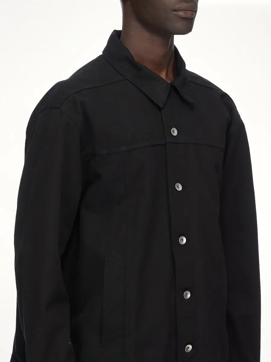 RICK OWENS DRKSHDW Cotton Canvas Jumbo Worker Denim Jacket | Thumbnail 5 RICK OWENS DRKSHDW Cotton Canvas Jumbo Worker Denim Jacket | Thumbnail 5