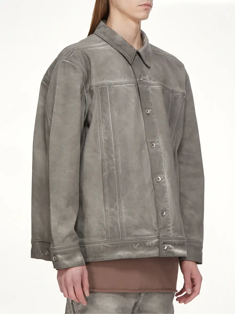 RICK OWENS DRKSHDW Lido Jumbo Worker Jacket in Dark Dust | Thumbnail 3 RICK OWENS DRKSHDW Lido Jumbo Worker Jacket in Dark Dust | Thumbnail 3