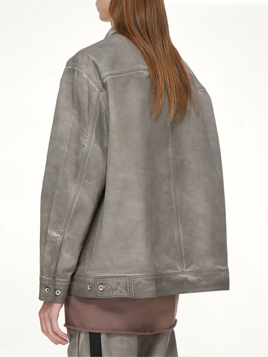 RICK OWENS DRKSHDW Lido Jumbo Worker Jacket in Dark Dust | Thumbnail 4 RICK OWENS DRKSHDW Lido Jumbo Worker Jacket in Dark Dust | Thumbnail 4