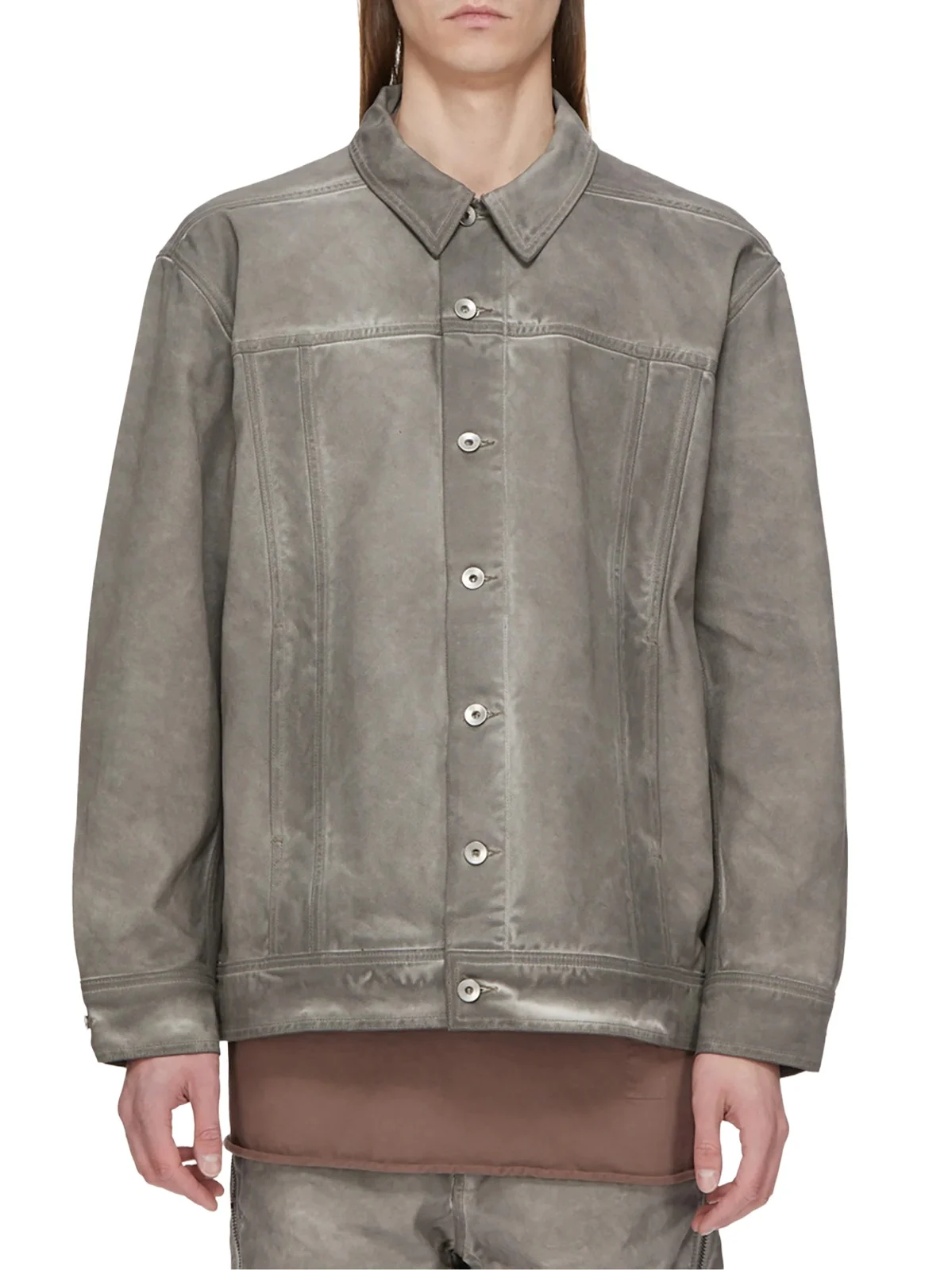 RICK OWENS DRKSHDW Lido Jumbo Worker Jacket in Dark Dust
