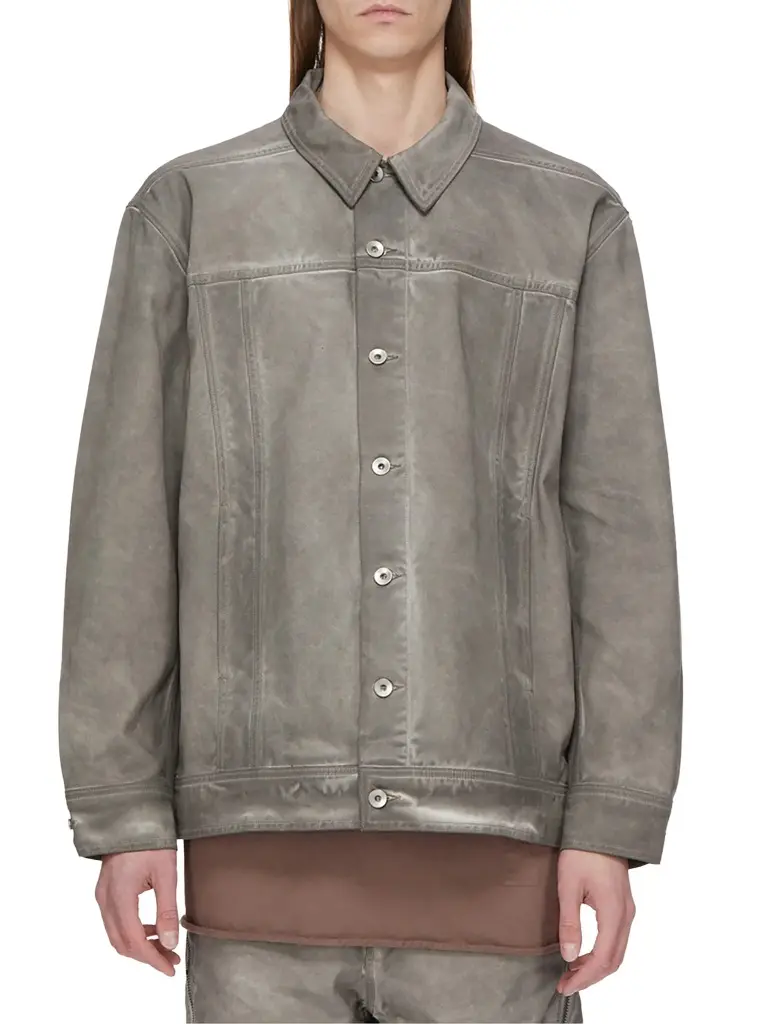 RICK OWENS DRKSHDW Lido Jumbo Worker Jacket in Dark Dust