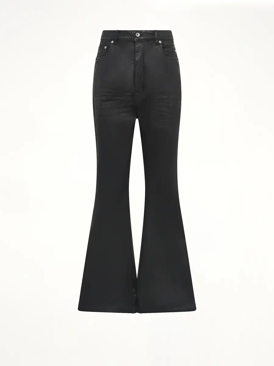 RICK OWENS DRKSHDW Stretch Denim Bolan Bootcut in Black Wax | Thumbnail 2 RICK OWENS DRKSHDW Stretch Denim Bolan Bootcut in Black Wax | Thumbnail 2