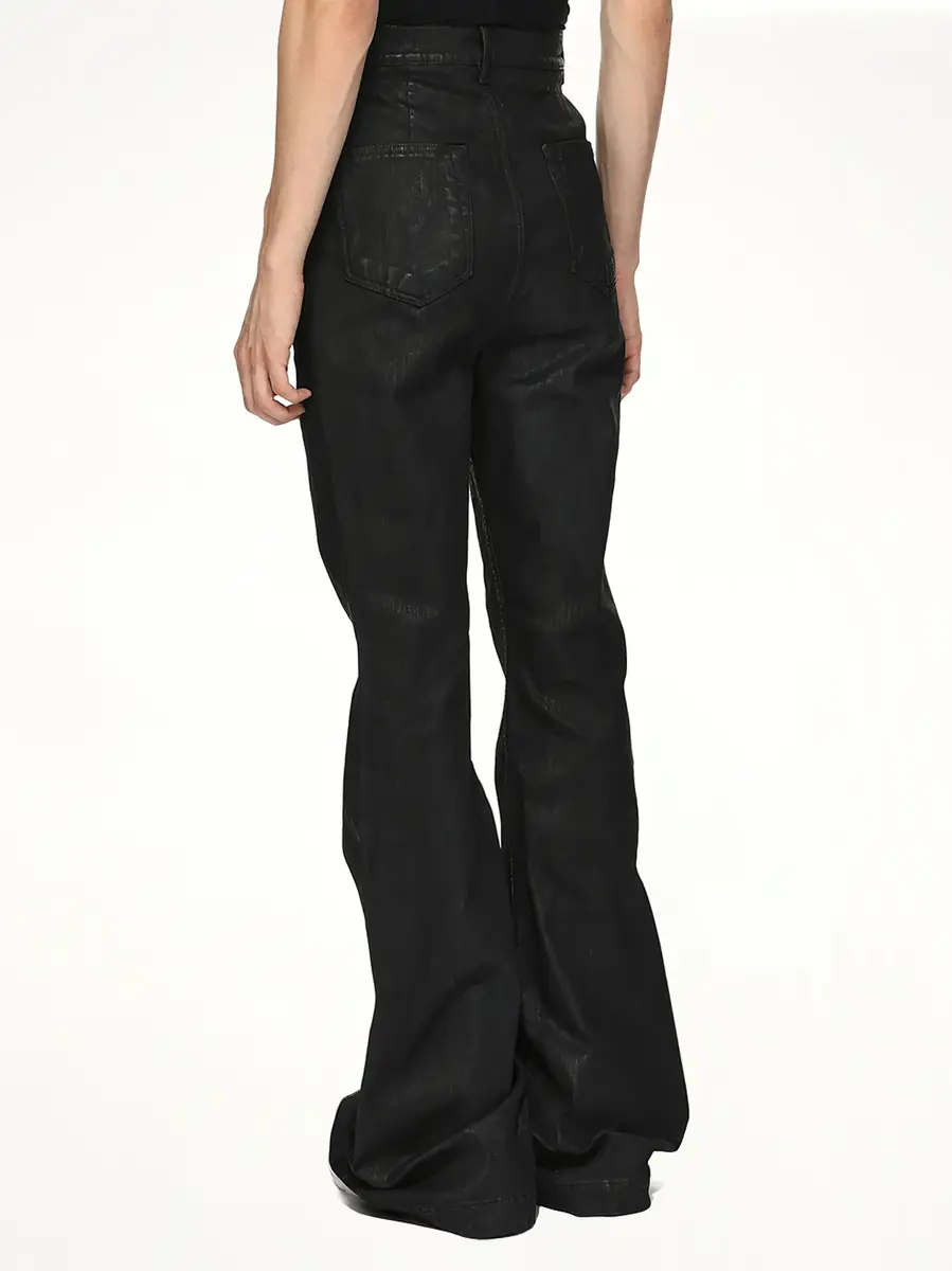 RICK OWENS DRKSHDW Stretch Denim Bolan Bootcut in Black Wax | Thumbnail 4 RICK OWENS DRKSHDW Stretch Denim Bolan Bootcut in Black Wax | Thumbnail 4