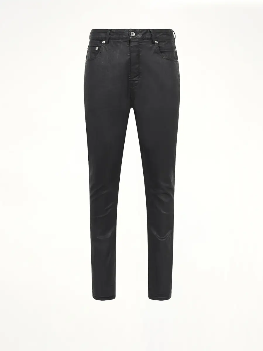 RICK OWENS DRKSHDW Stretch Denim Detroit Cut Jeans in Black Wax | Thumbnail 2 RICK OWENS DRKSHDW Stretch Denim Detroit Cut Jeans in Black Wax | Thumbnail 2