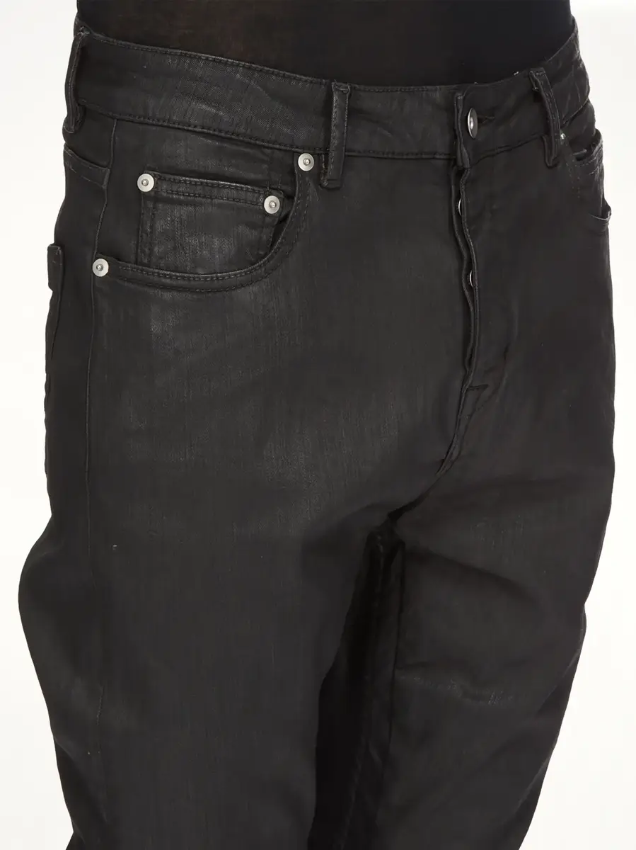 RICK OWENS DRKSHDW Stretch Denim Detroit Cut Jeans in Black Wax | Thumbnail 5 RICK OWENS DRKSHDW Stretch Denim Detroit Cut Jeans in Black Wax | Thumbnail 5