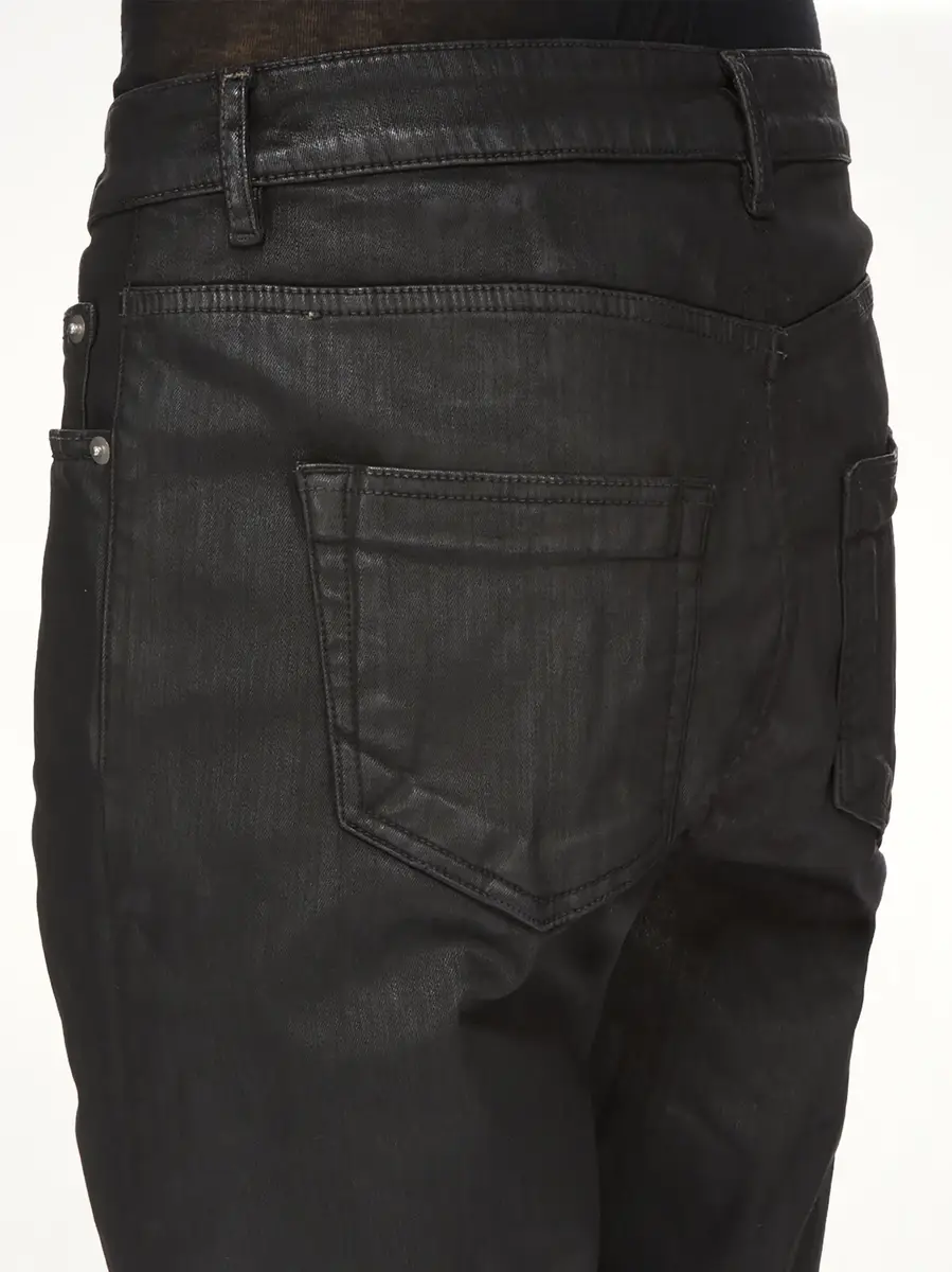 RICK OWENS DRKSHDW Stretch Denim Detroit Cut Jeans in Black Wax | Thumbnail 6 RICK OWENS DRKSHDW Stretch Denim Detroit Cut Jeans in Black Wax | Thumbnail 6
