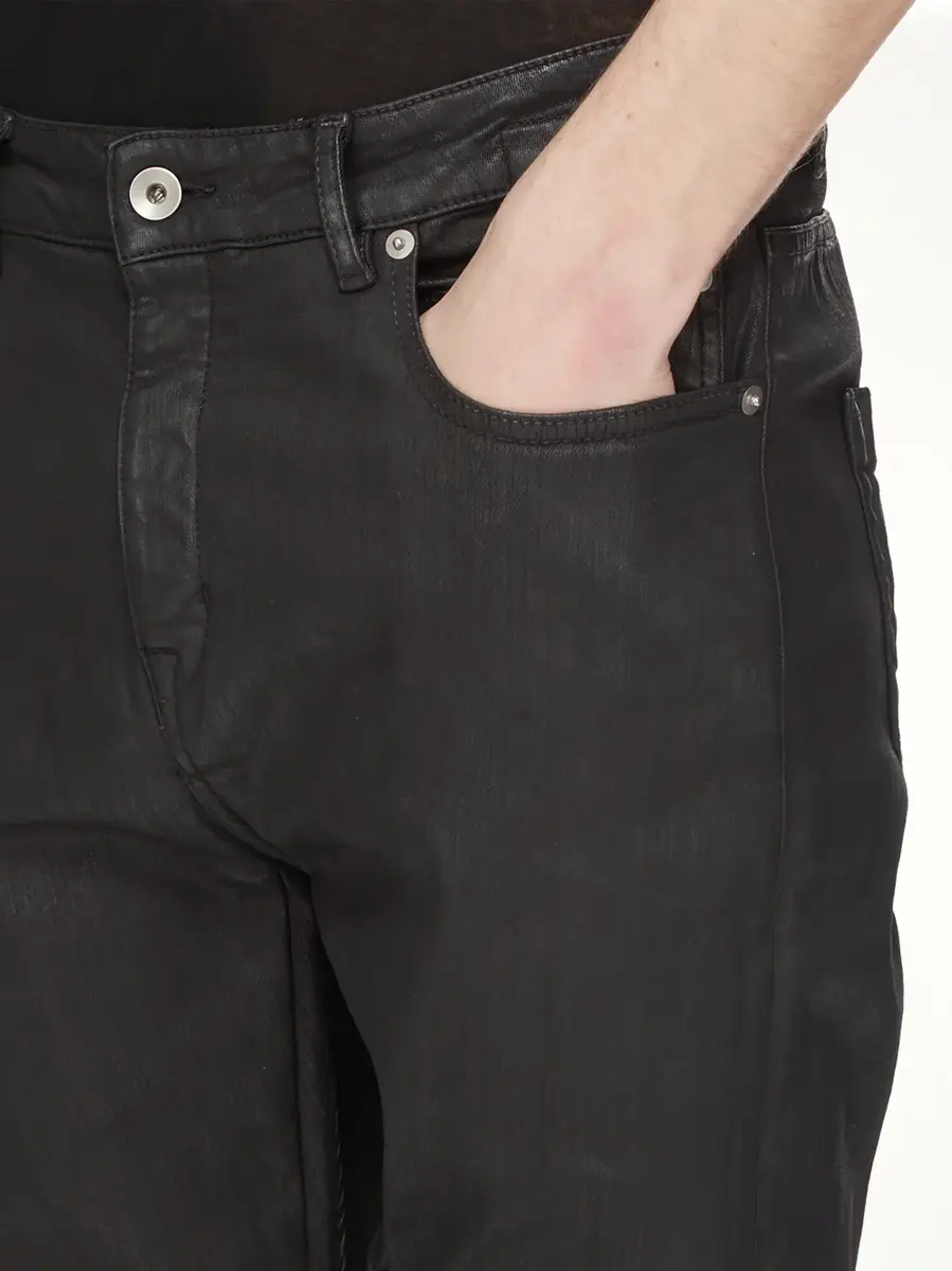 RICK OWENS DRKSHDW Stretch Denim Detroit Cut Jeans in Black Wax | Thumbnail 7 RICK OWENS DRKSHDW Stretch Denim Detroit Cut Jeans in Black Wax | Thumbnail 7