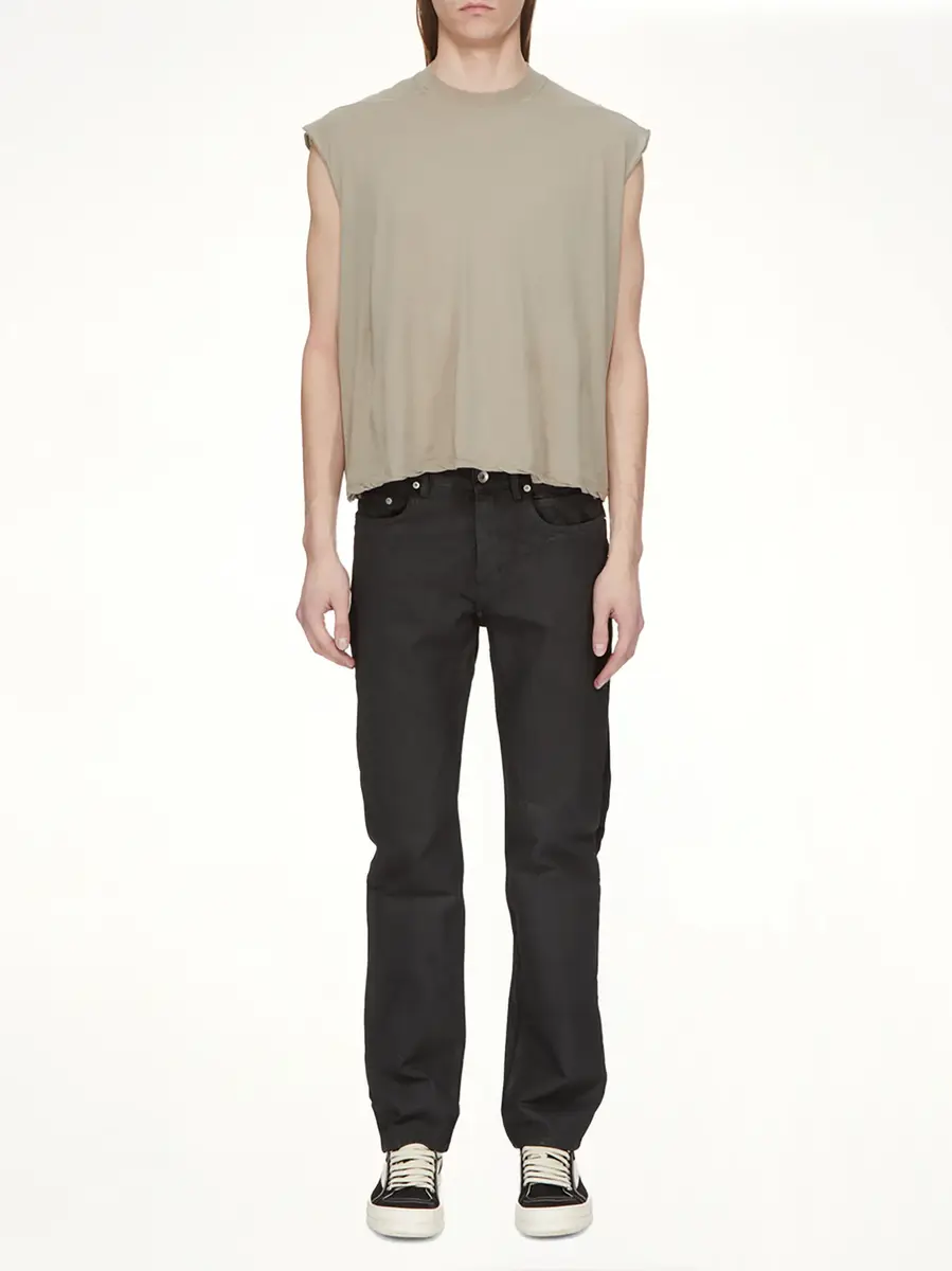 RICK OWENS DRKSHDW 13oz Denim Fog Cut Jeans in Black Wax | Thumbnail 8