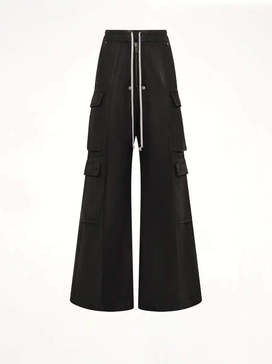 RICK OWENS DRKSHDW 13oz Denim Double Cargo Jumbo Belas in Black Wax | Thumbnail 2 RICK OWENS DRKSHDW 13oz Denim Double Cargo Jumbo Belas in Black Wax | Thumbnail 2