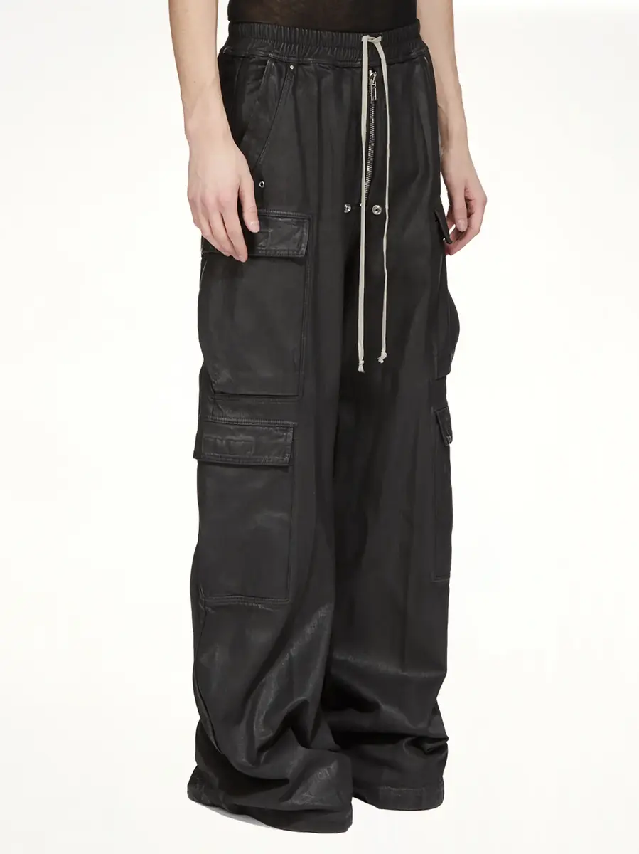 RICK OWENS DRKSHDW 13oz Denim Double Cargo Jumbo Belas in Black Wax | Thumbnail 3 RICK OWENS DRKSHDW 13oz Denim Double Cargo Jumbo Belas in Black Wax | Thumbnail 3