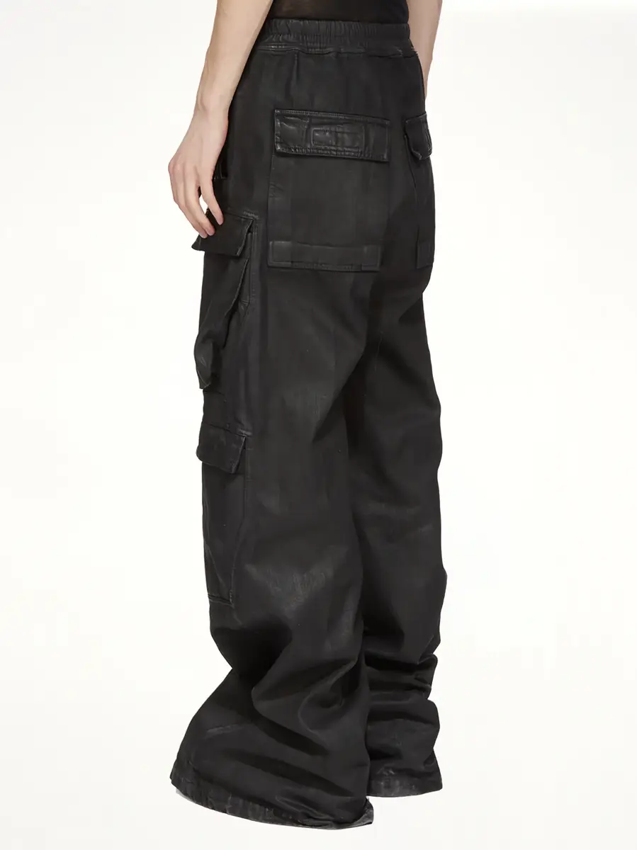 RICK OWENS DRKSHDW 13oz Denim Double Cargo Jumbo Belas in Black Wax | Thumbnail 4 RICK OWENS DRKSHDW 13oz Denim Double Cargo Jumbo Belas in Black Wax | Thumbnail 4