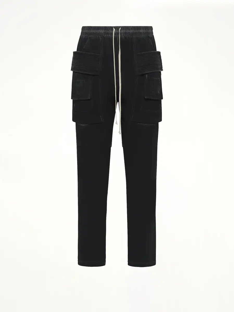RICK OWENS DRKSHDW Creatch Cargo Drawstring in Faded Black | Thumbnail 2 RICK OWENS DRKSHDW Creatch Cargo Drawstring in Faded Black | Thumbnail 2