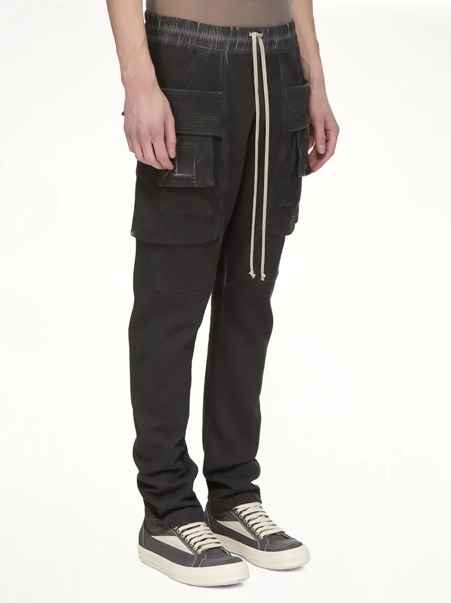 RICK OWENS DRKSHDW Creatch Cargo Drawstring in Faded Black | Thumbnail 3 RICK OWENS DRKSHDW Creatch Cargo Drawstring in Faded Black | Thumbnail 3