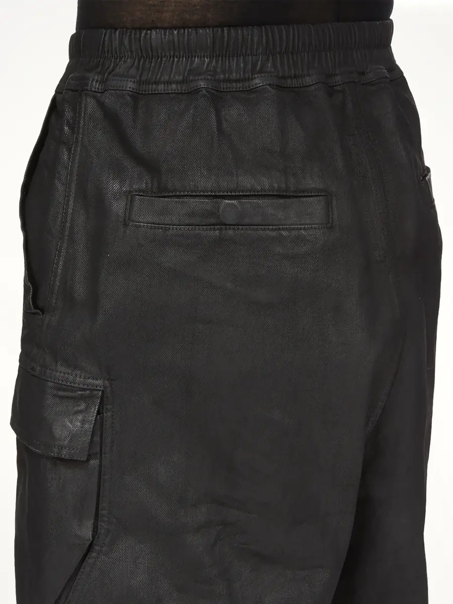 RICK OWENS DRKSHDW Megacrust Denim Cargobela Shorts in Black Wax | Thumbnail 6 RICK OWENS DRKSHDW Megacrust Denim Cargobela Shorts in Black Wax | Thumbnail 6