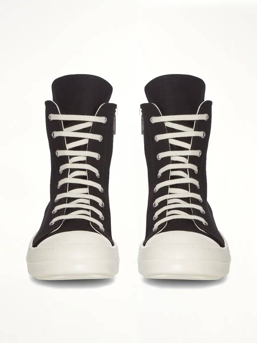 RICK OWENS DRKSHDW Denim Pentagram Sneaks in Black/pearl/milk | Thumbnail 3 RICK OWENS DRKSHDW Denim Pentagram Sneaks in Black/pearl/milk | Thumbnail 3