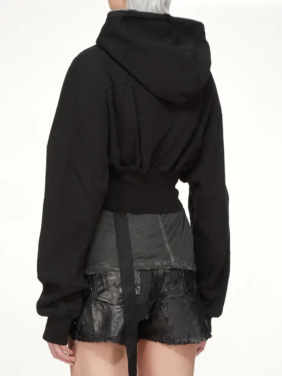 RICK OWENS DRKSHDW Compact Jersey Collage Gimp Hoodie | Thumbnail 4 RICK OWENS DRKSHDW Compact Jersey Collage Gimp Hoodie | Thumbnail 4
