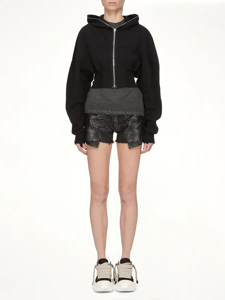 RICK OWENS DRKSHDW Compact Jersey Collage Gimp Hoodie | Thumbnail 8 RICK OWENS DRKSHDW Compact Jersey Collage Gimp Hoodie | Thumbnail 8