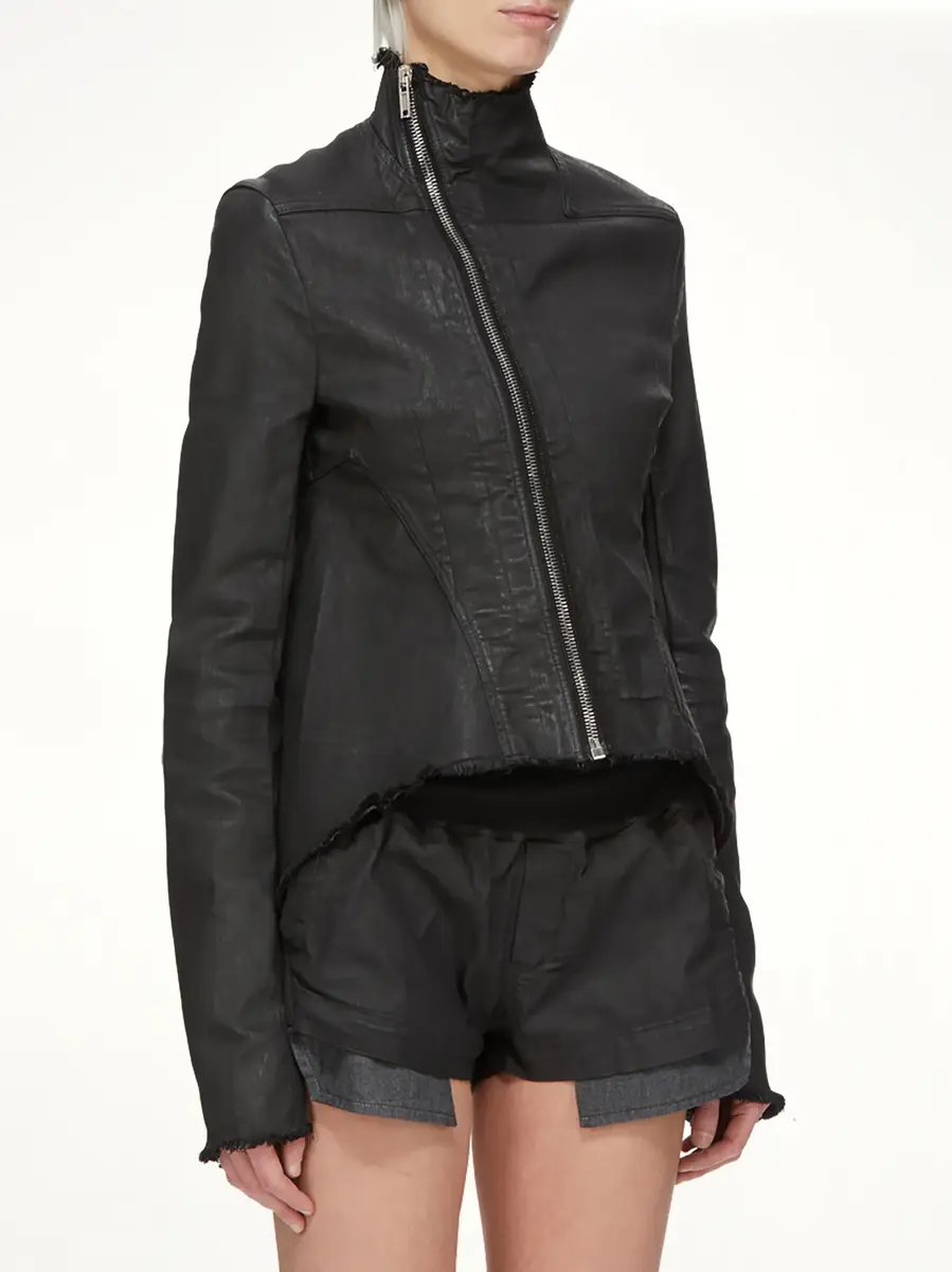 RICK OWENS DRKSHDW Stretch Denim Naska Gary Jacket in Black Wax | Thumbnail 3 RICK OWENS DRKSHDW Stretch Denim Naska Gary Jacket in Black Wax | Thumbnail 3