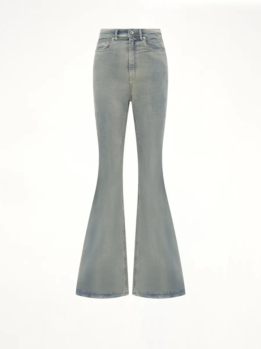 RICK OWENS DRKSHDW Stretch Denim Bolan Bootcut in Mineral Indigo | Thumbnail 2 RICK OWENS DRKSHDW Stretch Denim Bolan Bootcut in Mineral Indigo | Thumbnail 2