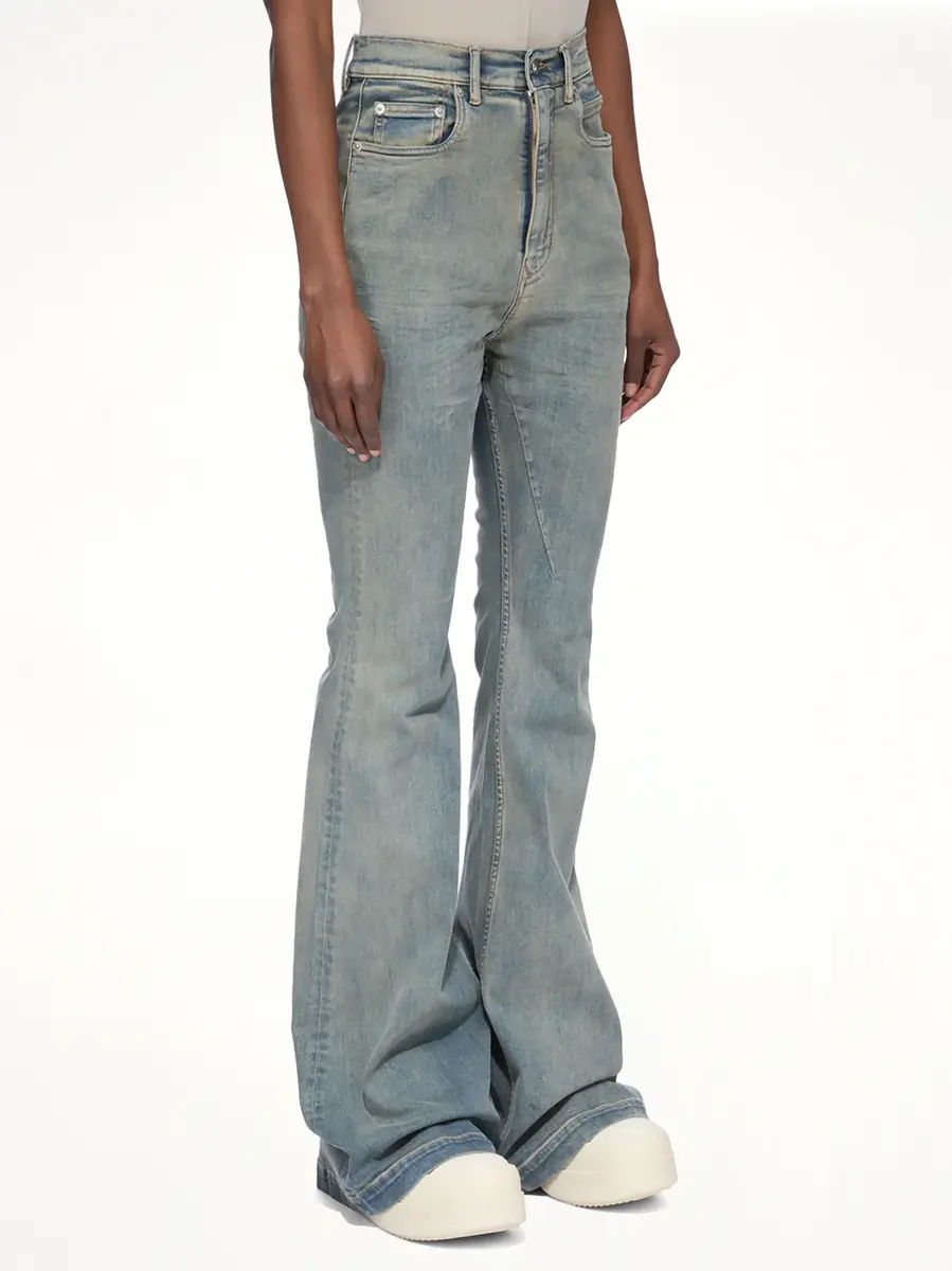 RICK OWENS DRKSHDW Stretch Denim Bolan Bootcut in Mineral Indigo | Thumbnail 3 RICK OWENS DRKSHDW Stretch Denim Bolan Bootcut in Mineral Indigo | Thumbnail 3