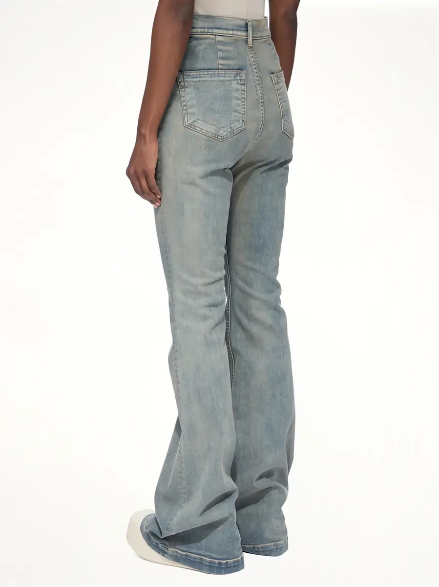 RICK OWENS DRKSHDW Stretch Denim Bolan Bootcut in Mineral Indigo | Thumbnail 4 RICK OWENS DRKSHDW Stretch Denim Bolan Bootcut in Mineral Indigo | Thumbnail 4