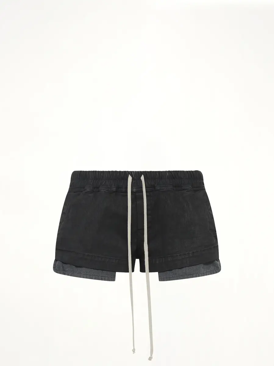 RICK OWENS DRKSHDW Stretch Denim Fog Boxers in Black Wax | Thumbnail 2 RICK OWENS DRKSHDW Stretch Denim Fog Boxers in Black Wax | Thumbnail 2