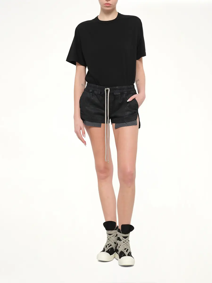 RICK OWENS DRKSHDW Stretch Denim Fog Boxers in Black Wax | Thumbnail 4 RICK OWENS DRKSHDW Stretch Denim Fog Boxers in Black Wax | Thumbnail 4