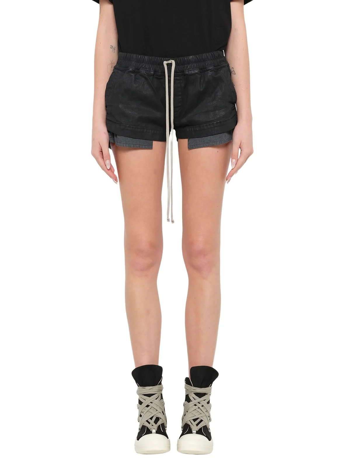 Stretch Denim Fog Boxers in Black Wax