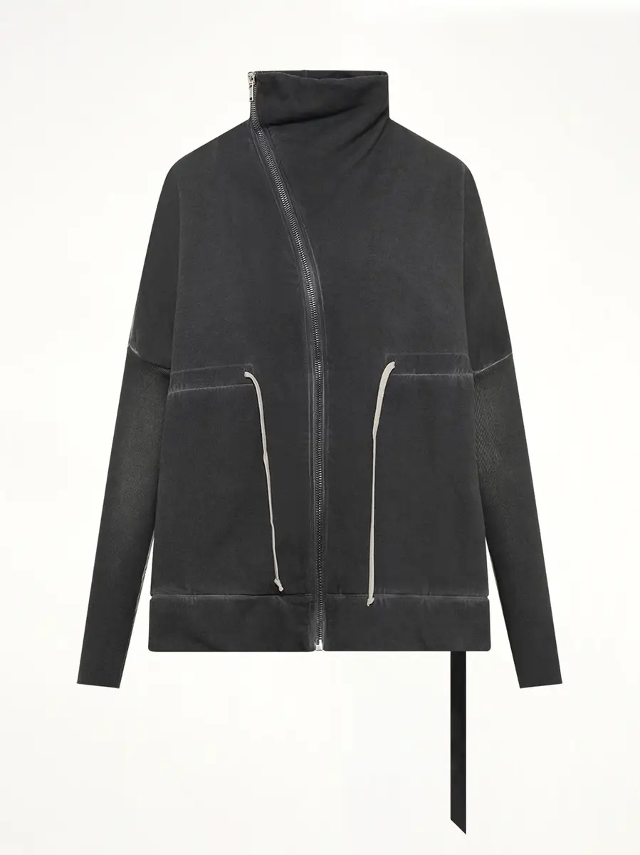 RICK OWENS DRKSHDW Stonewashed Mountain Sail Sweatshirt in Faded Black | Thumbnail 2 RICK OWENS DRKSHDW Stonewashed Mountain Sail Sweatshirt in Faded Black | Thumbnail 2