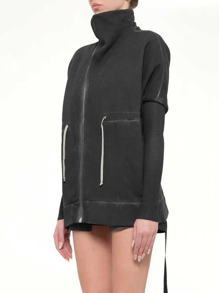 RICK OWENS DRKSHDW Stonewashed Mountain Sail Sweatshirt in Faded Black | Thumbnail 3 RICK OWENS DRKSHDW Stonewashed Mountain Sail Sweatshirt in Faded Black | Thumbnail 3