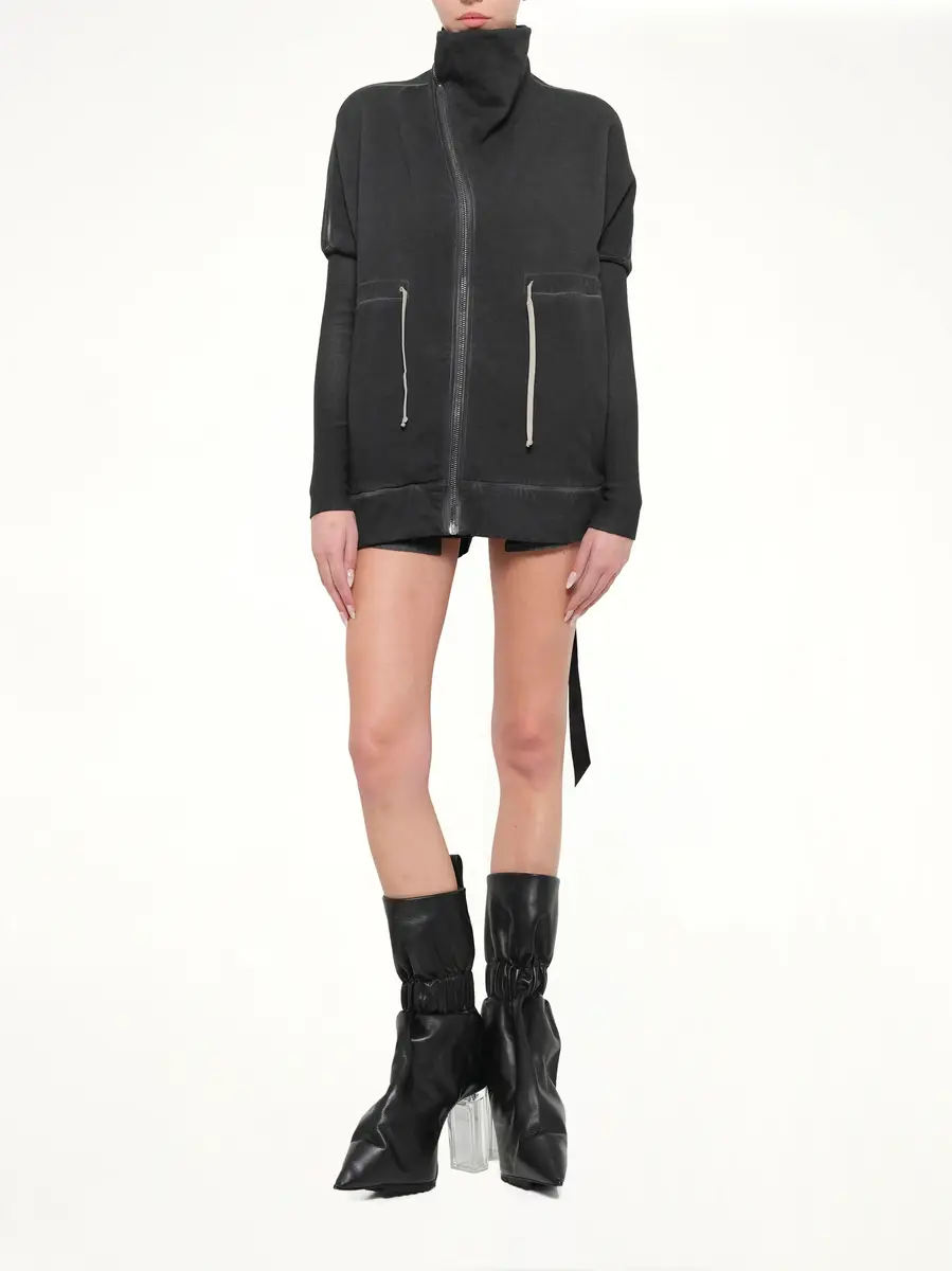 RICK OWENS DRKSHDW Stonewashed Mountain Sail Sweatshirt in Faded Black | Thumbnail 4 RICK OWENS DRKSHDW Stonewashed Mountain Sail Sweatshirt in Faded Black | Thumbnail 4