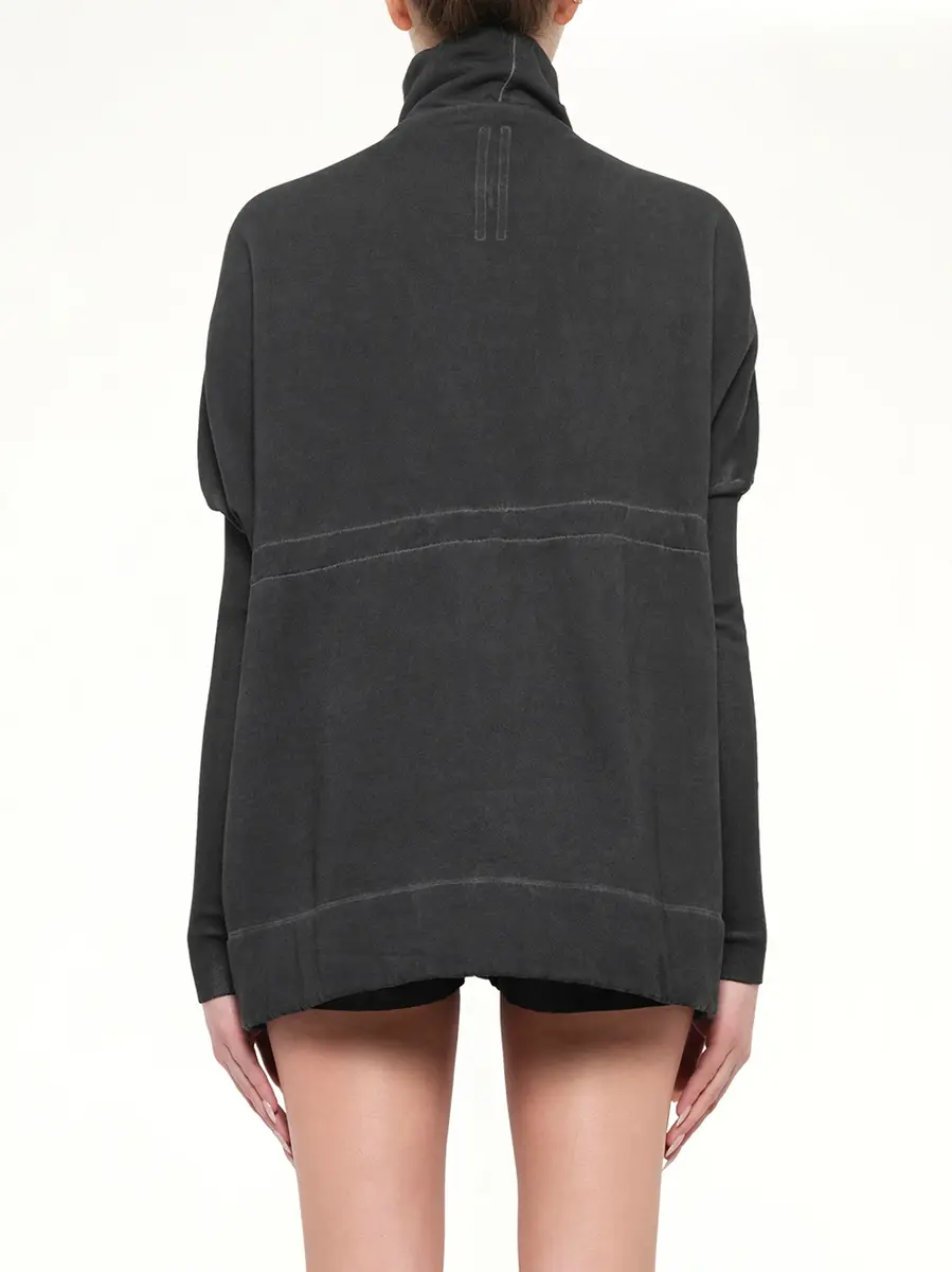 RICK OWENS DRKSHDW Stonewashed Mountain Sail Sweatshirt in Faded Black | Thumbnail 5 RICK OWENS DRKSHDW Stonewashed Mountain Sail Sweatshirt in Faded Black | Thumbnail 5