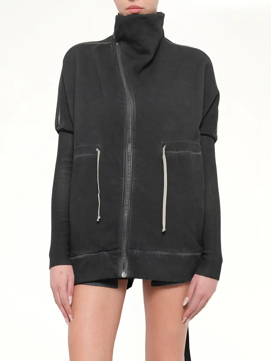 RICK OWENS DRKSHDW Stonewashed Mountain Sail Sweatshirt in Faded Black | Thumbnail 6 RICK OWENS DRKSHDW Stonewashed Mountain Sail Sweatshirt in Faded Black | Thumbnail 6