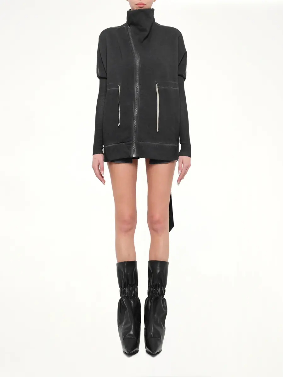 RICK OWENS DRKSHDW Stonewashed Mountain Sail Sweatshirt in Faded Black | Thumbnail 7 RICK OWENS DRKSHDW Stonewashed Mountain Sail Sweatshirt in Faded Black | Thumbnail 7