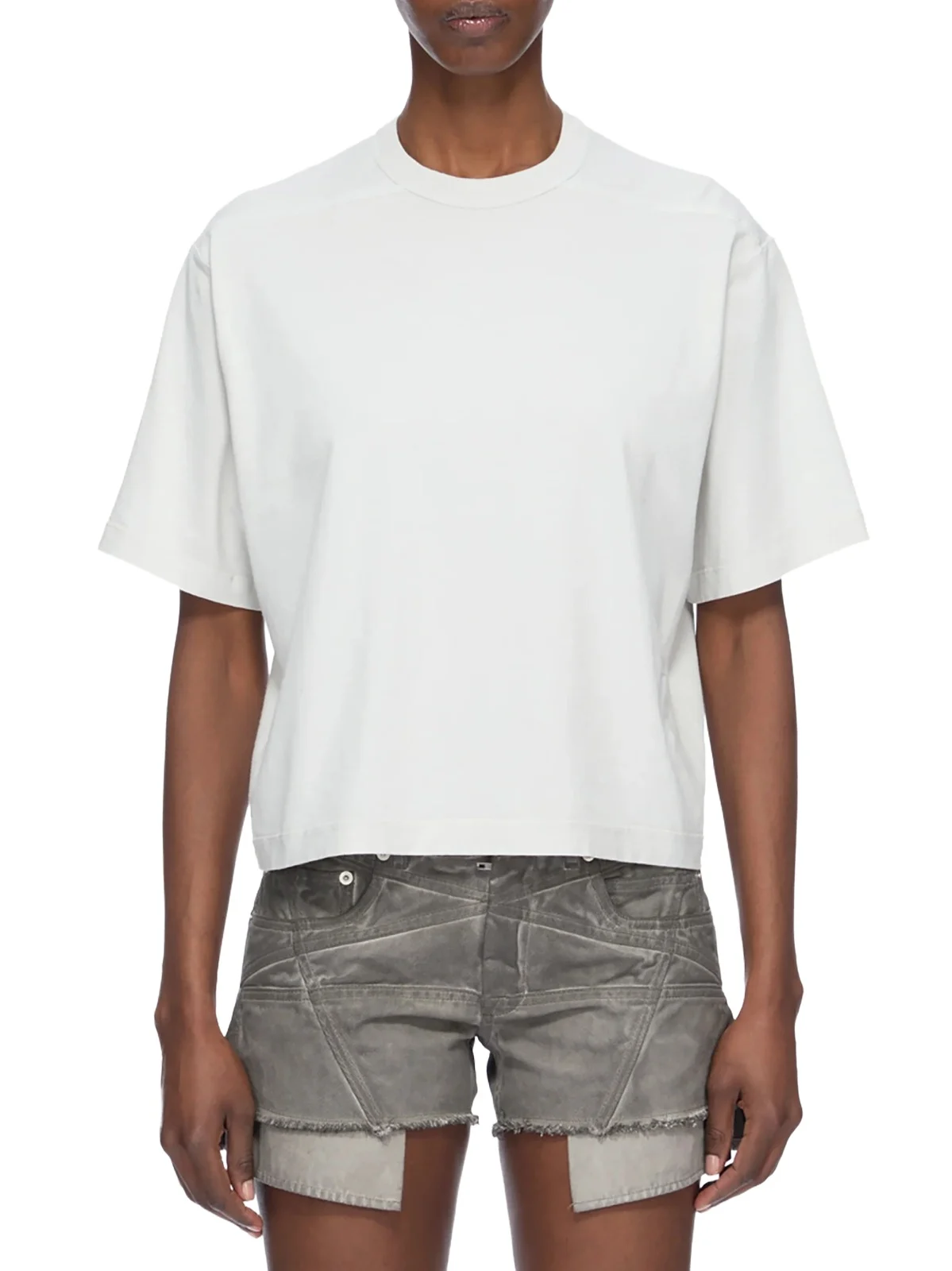 RICK OWENS DRKSHDW Basic SS T-shirt in Milk Wash