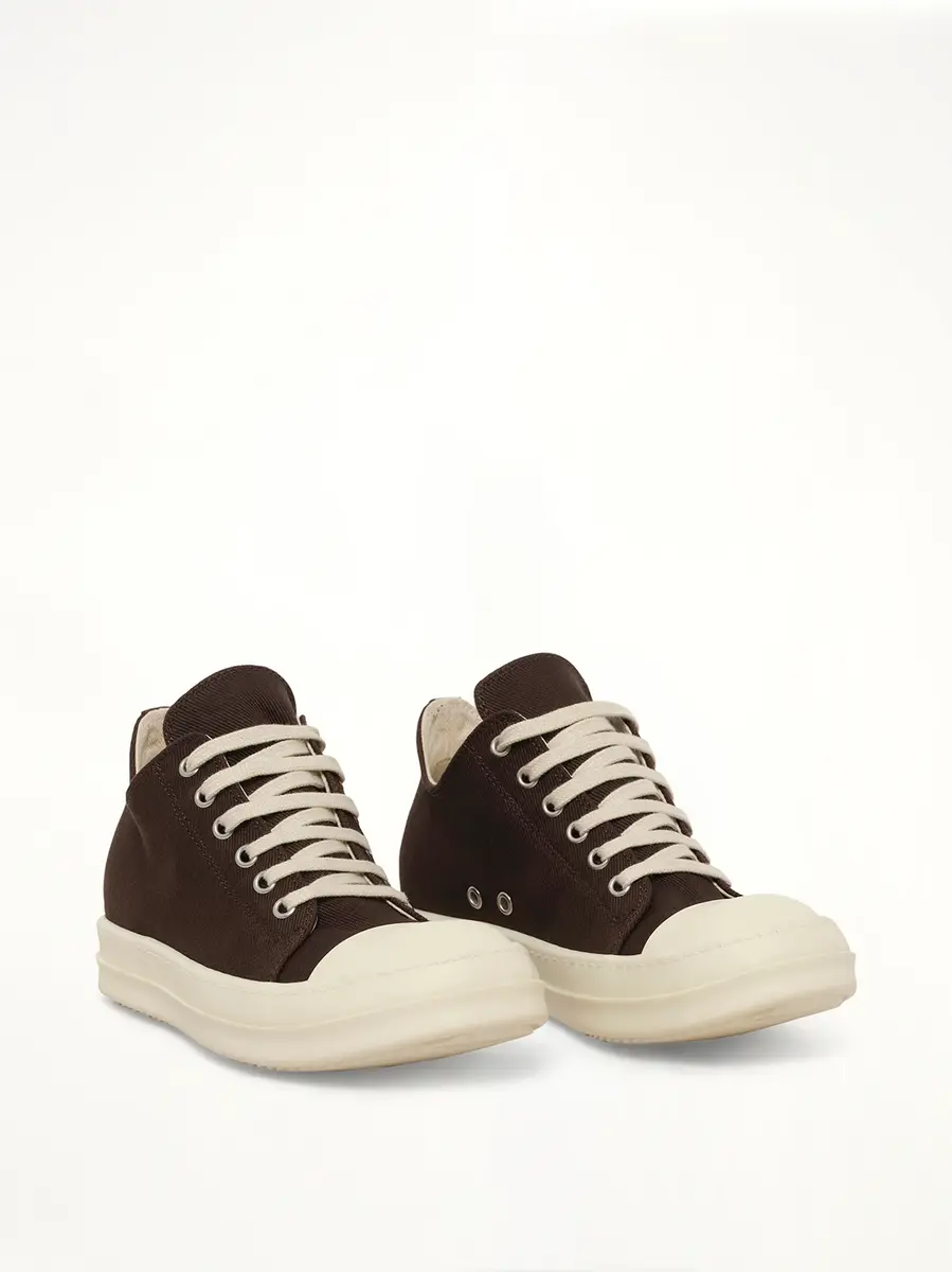 RICK OWENS DRKSHDW 13oz Overdyed Denim Low Sneaks in Dark Dust | Thumbnail 2 RICK OWENS DRKSHDW 13oz Overdyed Denim Low Sneaks in Dark Dust | Thumbnail 2