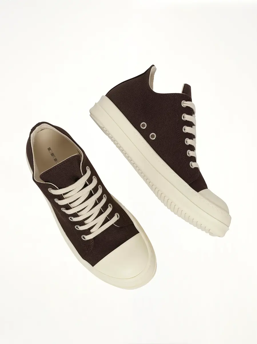 RICK OWENS DRKSHDW 13oz Overdyed Denim Low Sneaks in Dark Dust | Thumbnail 4 RICK OWENS DRKSHDW 13oz Overdyed Denim Low Sneaks in Dark Dust | Thumbnail 4