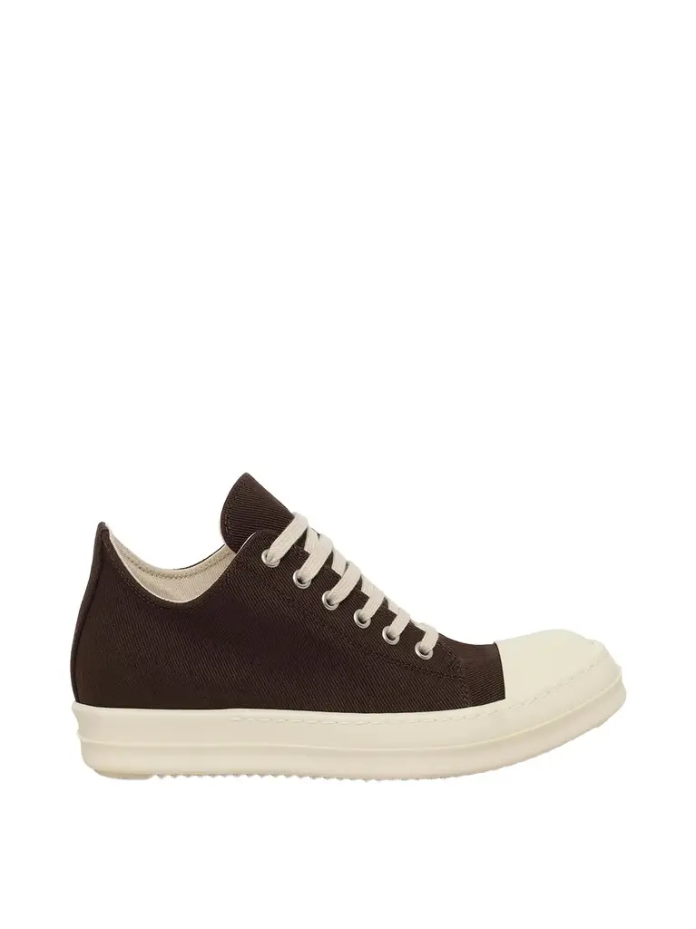RICK OWENS DRKSHDW 13oz Overdyed Denim Low Sneaks in Dark Dust