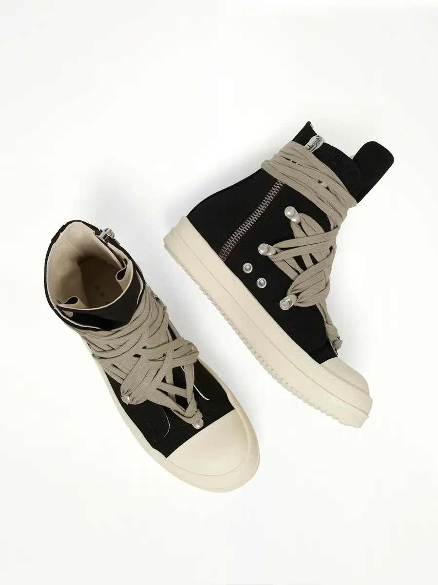 RICK OWENS DRKSHDW 13oz Overdyed Denim Megalace Sneaks | Thumbnail 4