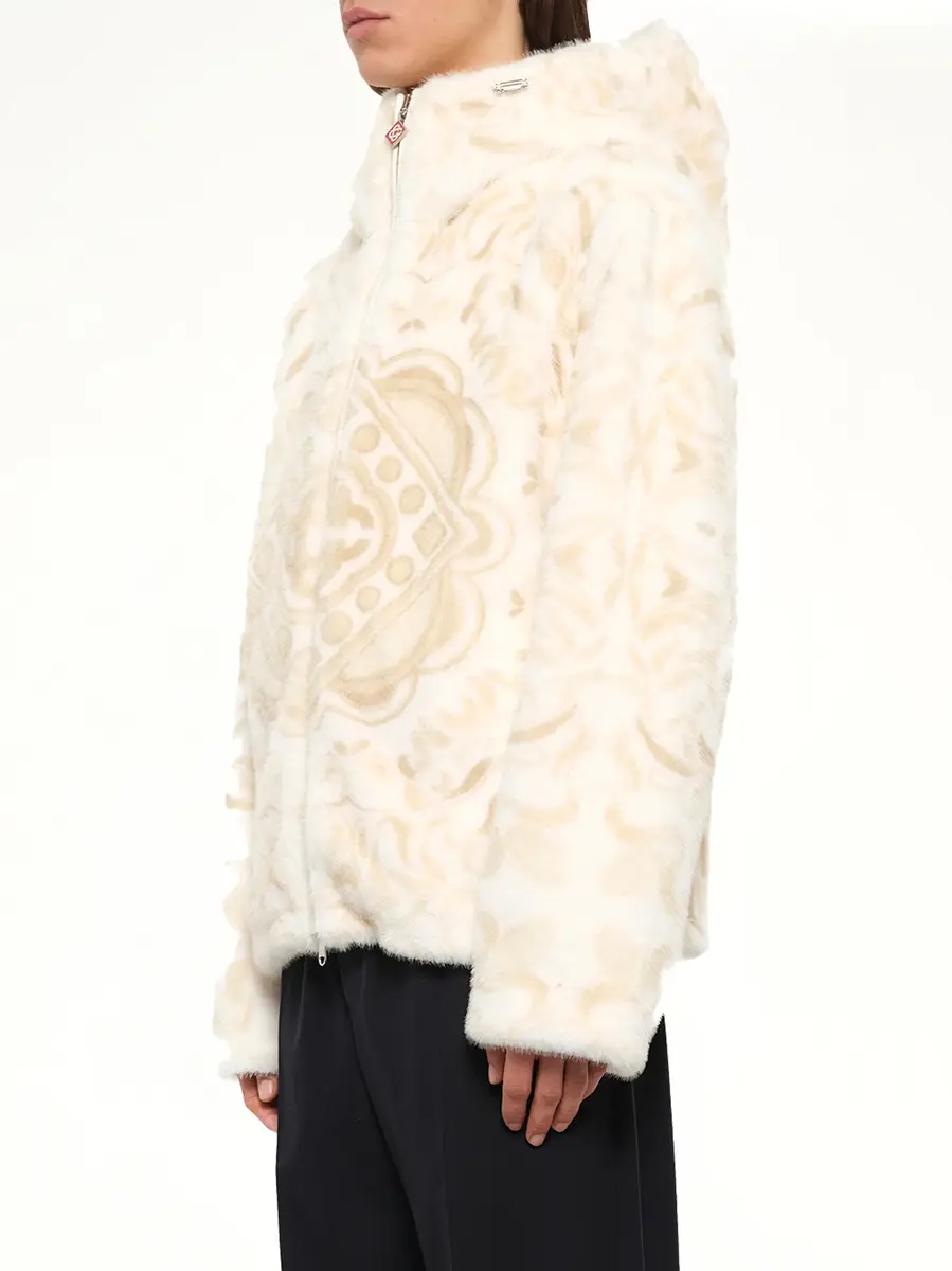 Casablanca Carpet Print Faux Fur Hoodie | Thumbnail 3 Casablanca Carpet Print Faux Fur Hoodie | Thumbnail 3
