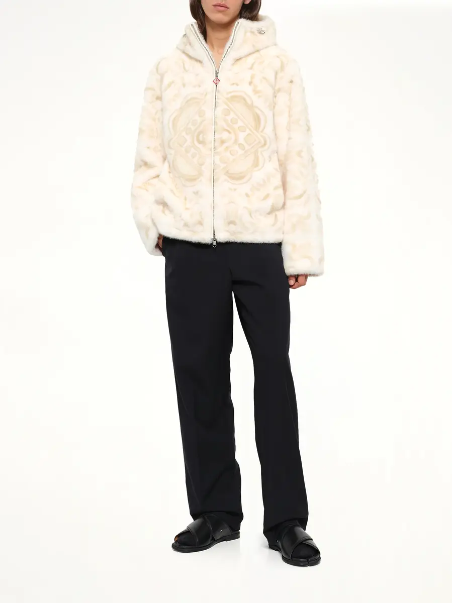 Casablanca Carpet Print Faux Fur Hoodie | Thumbnail 4 Casablanca Carpet Print Faux Fur Hoodie | Thumbnail 4