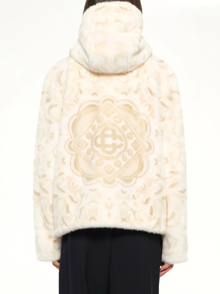 Casablanca Carpet Print Faux Fur Hoodie | Thumbnail 5 Casablanca Carpet Print Faux Fur Hoodie | Thumbnail 5