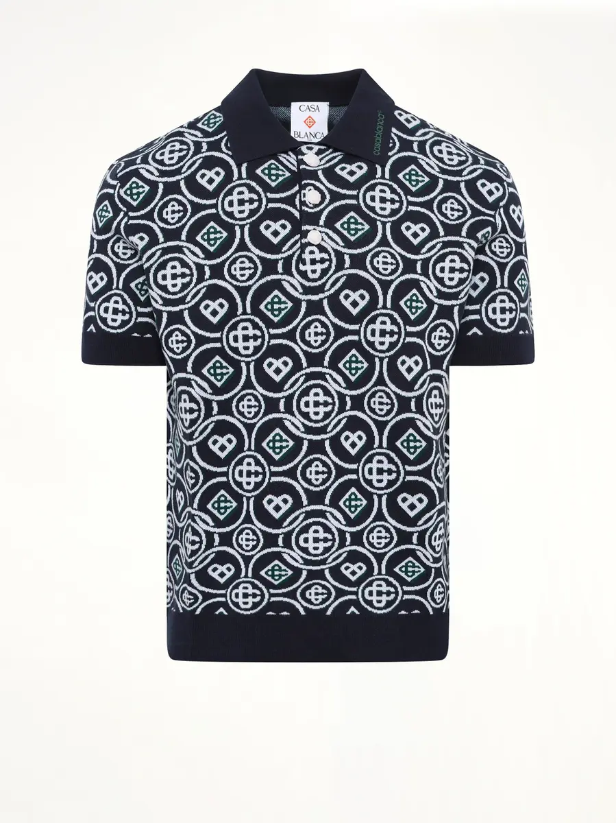 Casablanca Cotton CC Monogram Polo Shirt | Thumbnail 2 Casablanca Cotton CC Monogram Polo Shirt | Thumbnail 2