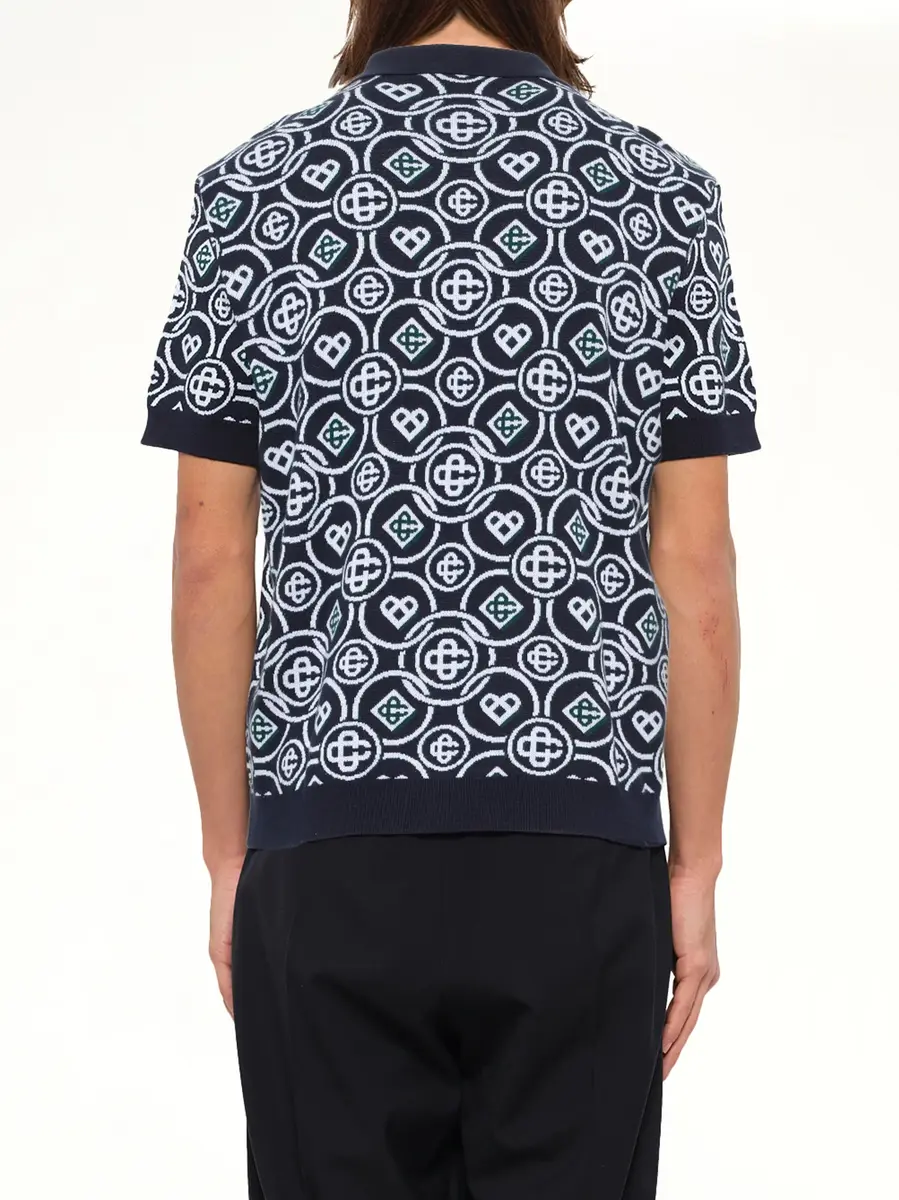 Casablanca Cotton CC Monogram Polo Shirt | Thumbnail 5 Casablanca Cotton CC Monogram Polo Shirt | Thumbnail 5