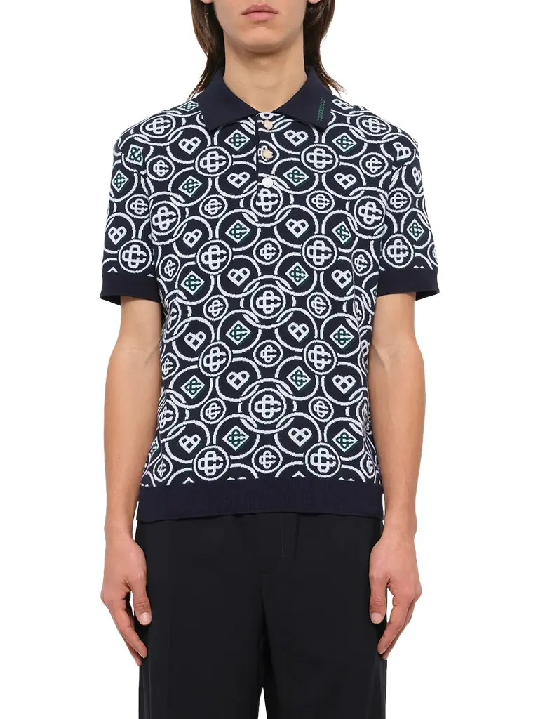 Casablanca Cotton CC Monogram Polo Shirt
