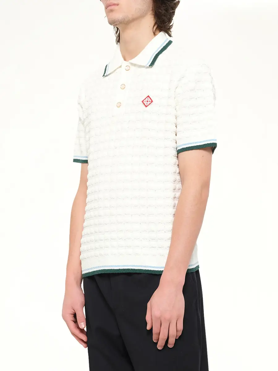 Casablanca Boucle Short Sleeve Polo | Thumbnail 3
