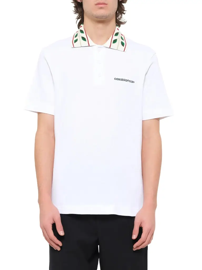 Casablanca Textured Laurel Pique Polo