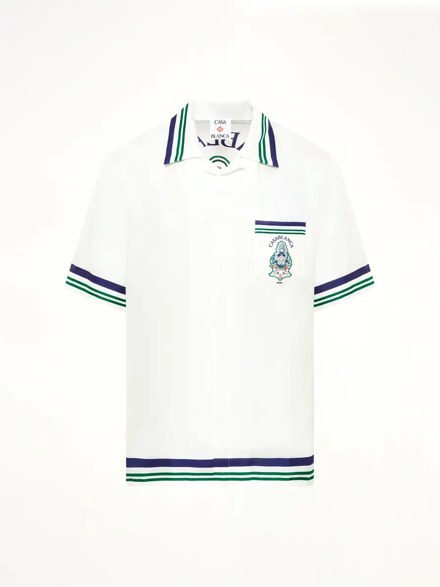 Casablanca Hotel Emblem Cuban Collar SS Shirt | Thumbnail 2 Casablanca Hotel Emblem Cuban Collar SS Shirt | Thumbnail 2