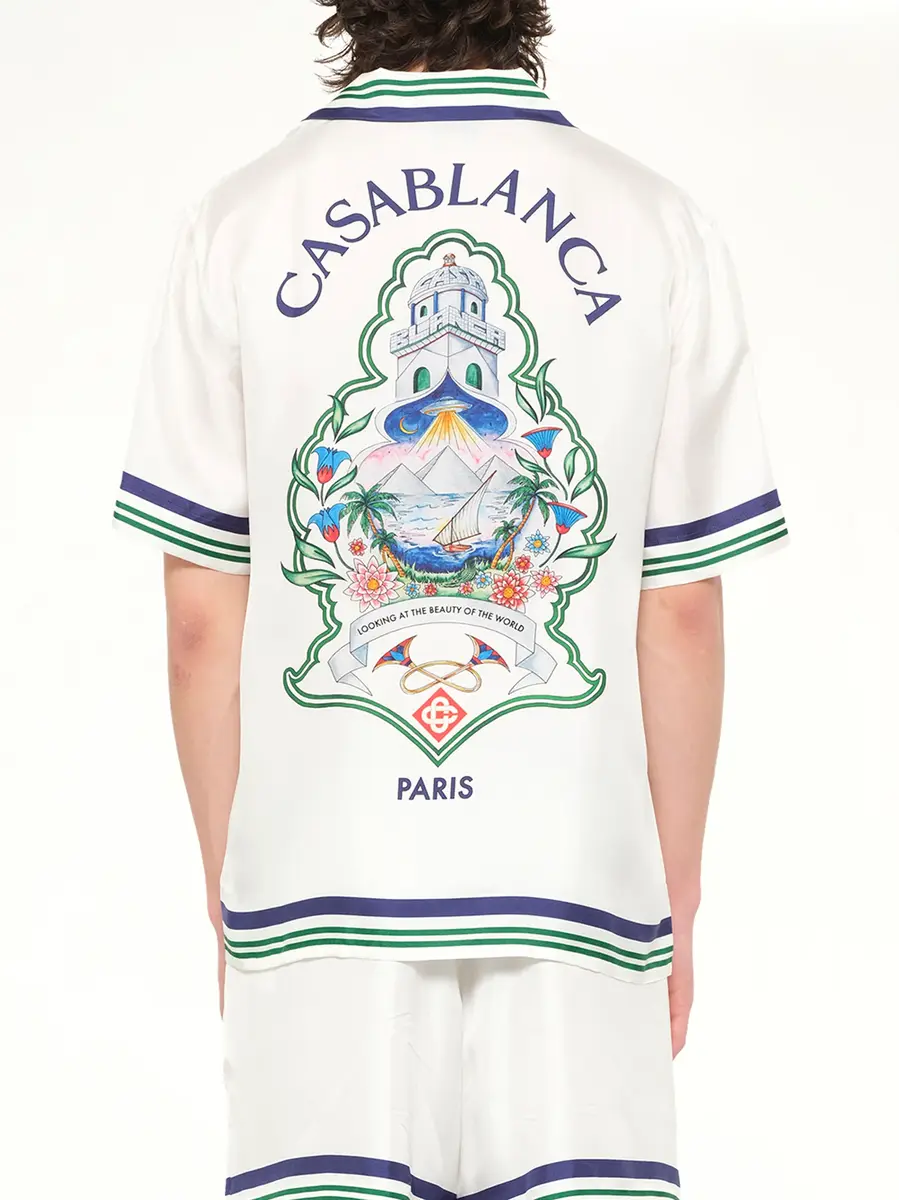 Casablanca Hotel Emblem Cuban Collar SS Shirt | Thumbnail 5 Casablanca Hotel Emblem Cuban Collar SS Shirt | Thumbnail 5
