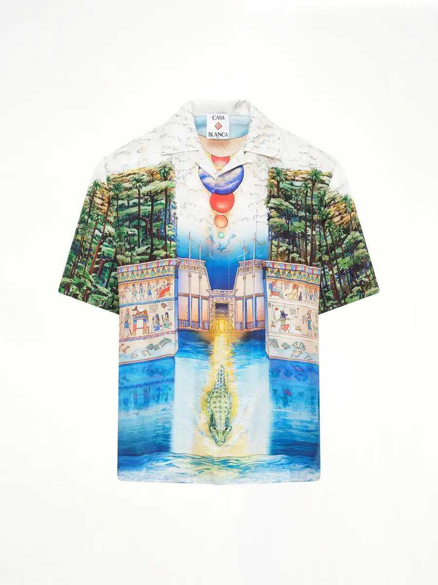 Casablanca Trompe L'oeil Cuban Collar SS Shirt | Thumbnail 2 Casablanca Trompe L'oeil Cuban Collar SS Shirt | Thumbnail 2